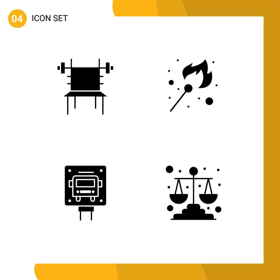 uppsättning av modern ui ikoner symboler tecken för balans buss Gym flamma tecken redigerbar vektor design element