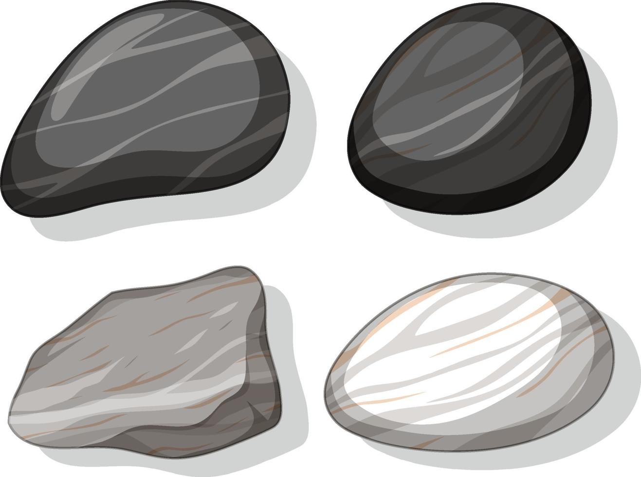 Satz verschiedene Steinformen lokalisiert auf weißem Hintergrund vektor
