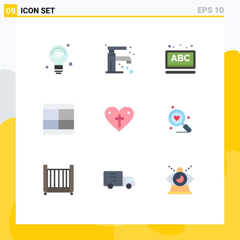 uppsättning av 9 modern ui ikoner symboler tecken för layout dra kran design skola redigerbar vektor design element