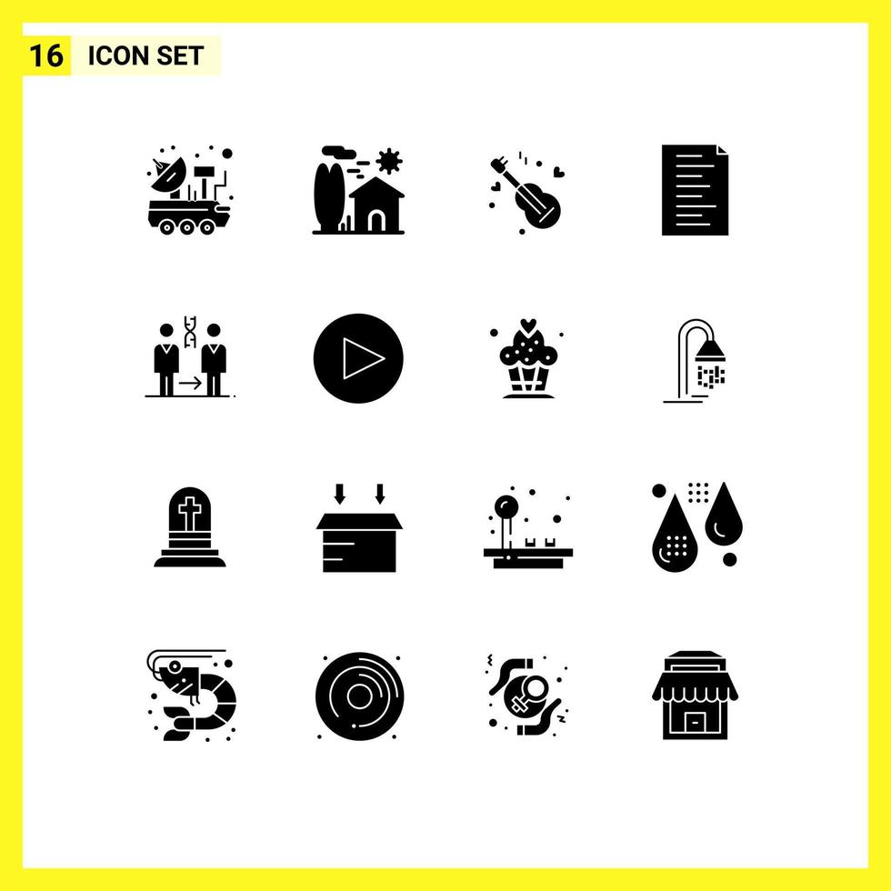 16 kreativ ikoner modern tecken och symboler av dna html verklig koda musik redigerbar vektor design element