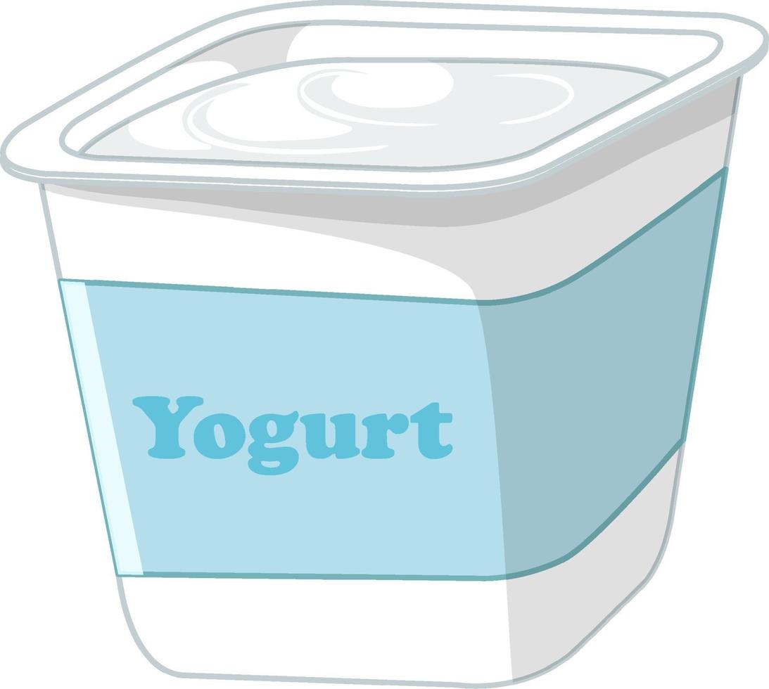 isolierter Joghurt auf weißem Hintergrund vektor