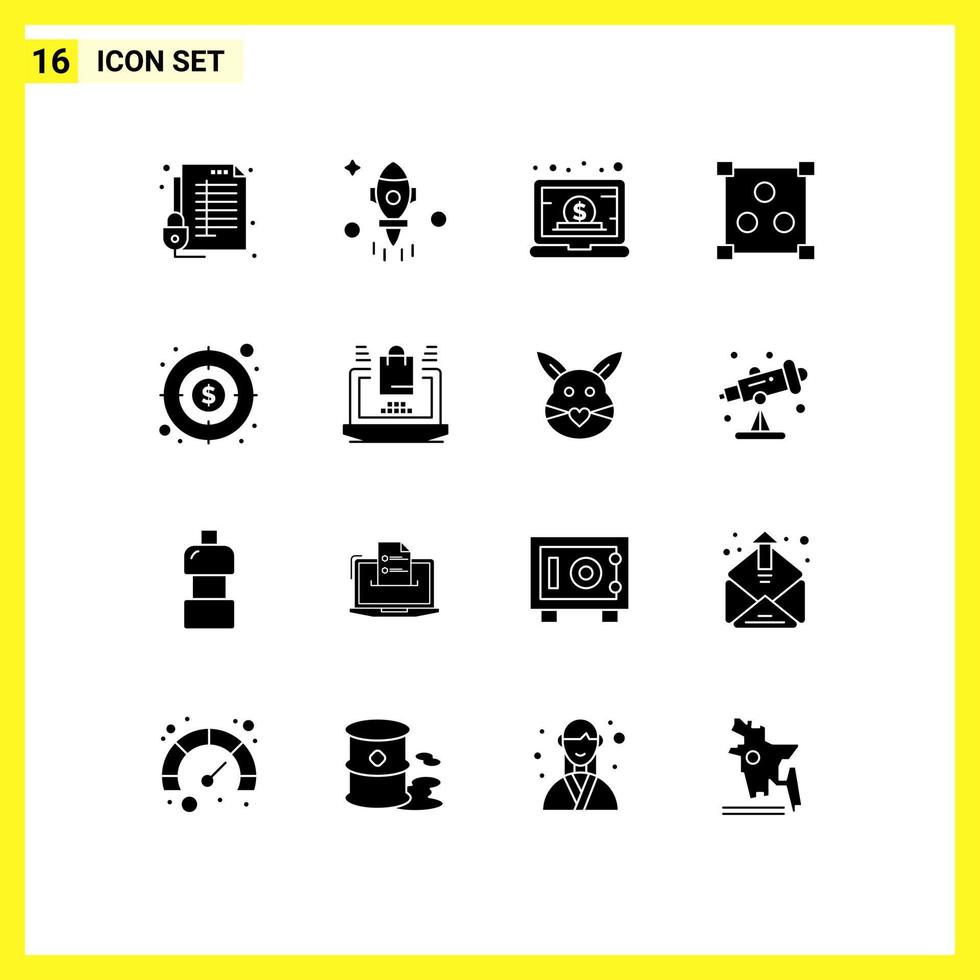 universell ikon symboler grupp av 16 modern fast glyfer av pengar design flyga abstrakt förvaltning redigerbar vektor design element