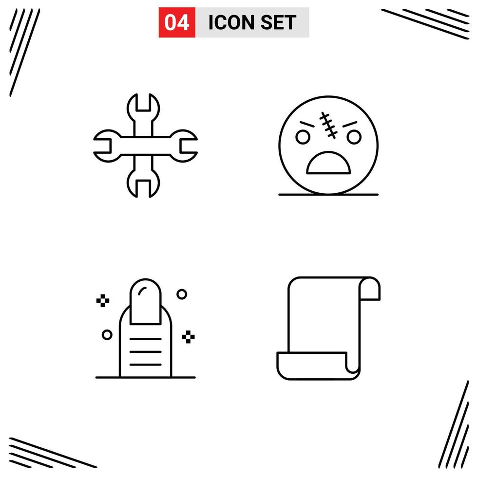 4 kreativ ikoner modern tecken och symboler av alternativ pedikyr död- läskigt dokumentera redigerbar vektor design element
