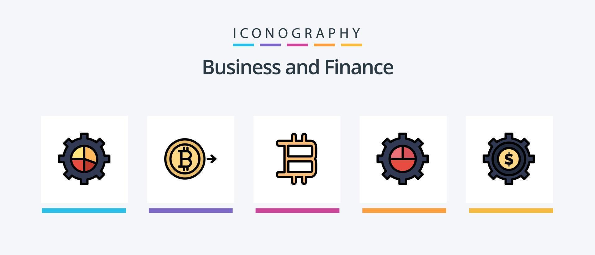 finansiera linje fylld 5 ikon packa Inklusive . redskap. chef. concierge. kreativ ikoner design vektor