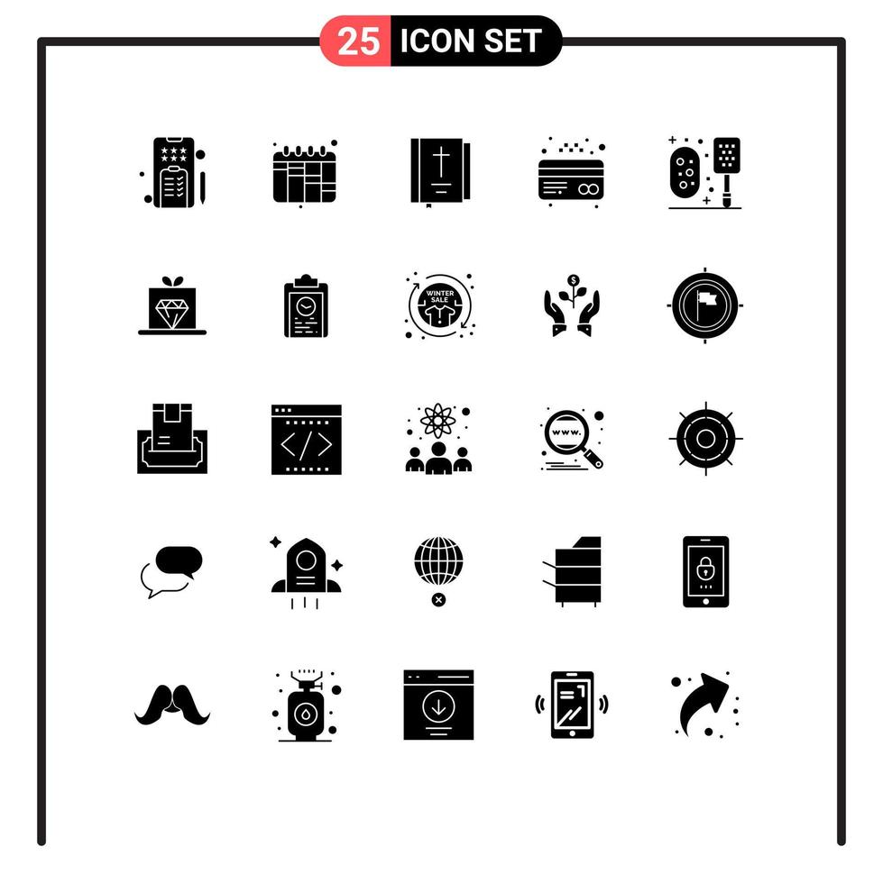 25 kreative Symbole moderne Zeichen und Symbole von Scrub Bath Book Credit atm editierbare Vektordesign-Elemente vektor