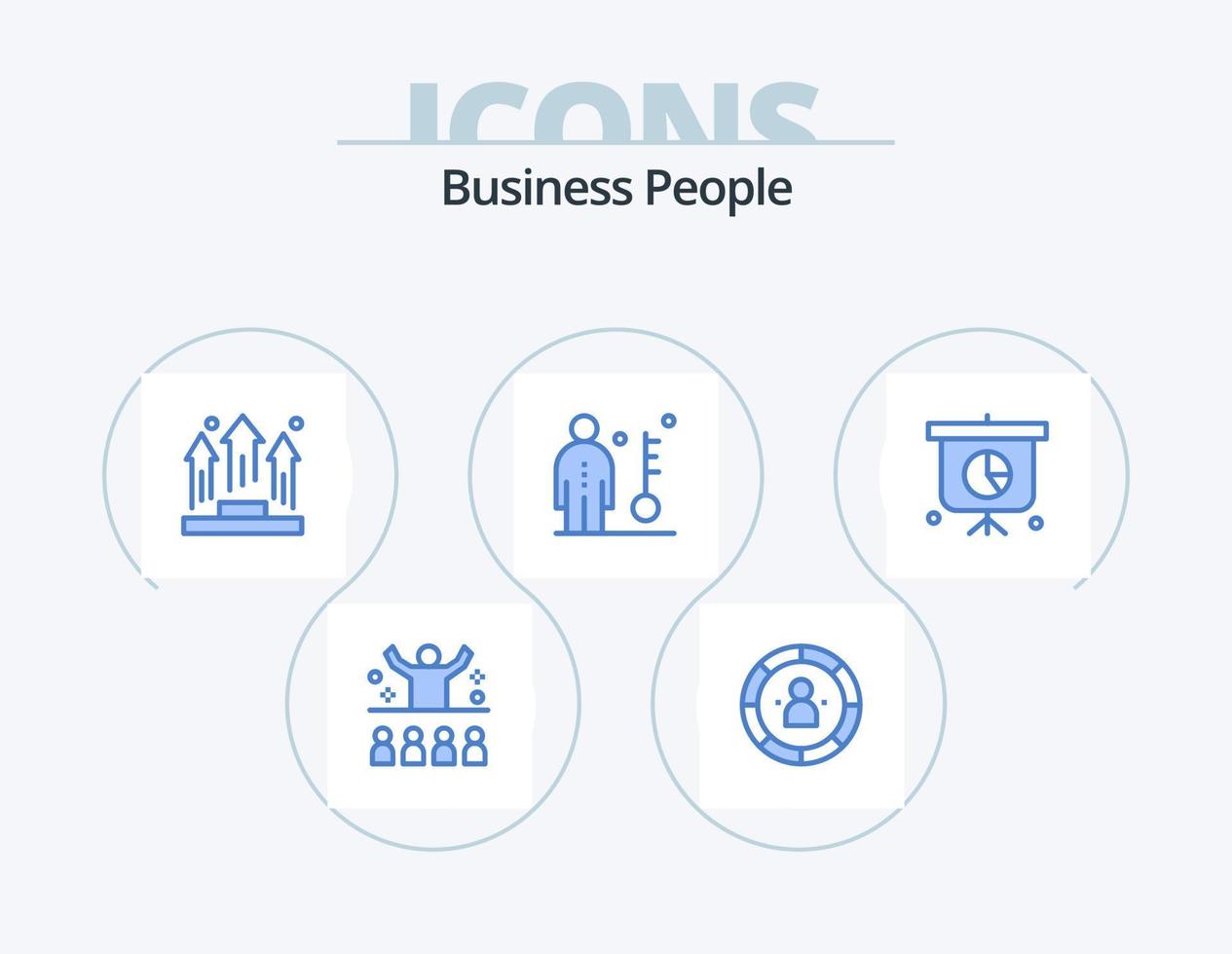 företag människor blå ikon packa 5 ikon design. jobb. anställd. förvaltning. podium. chef vektor