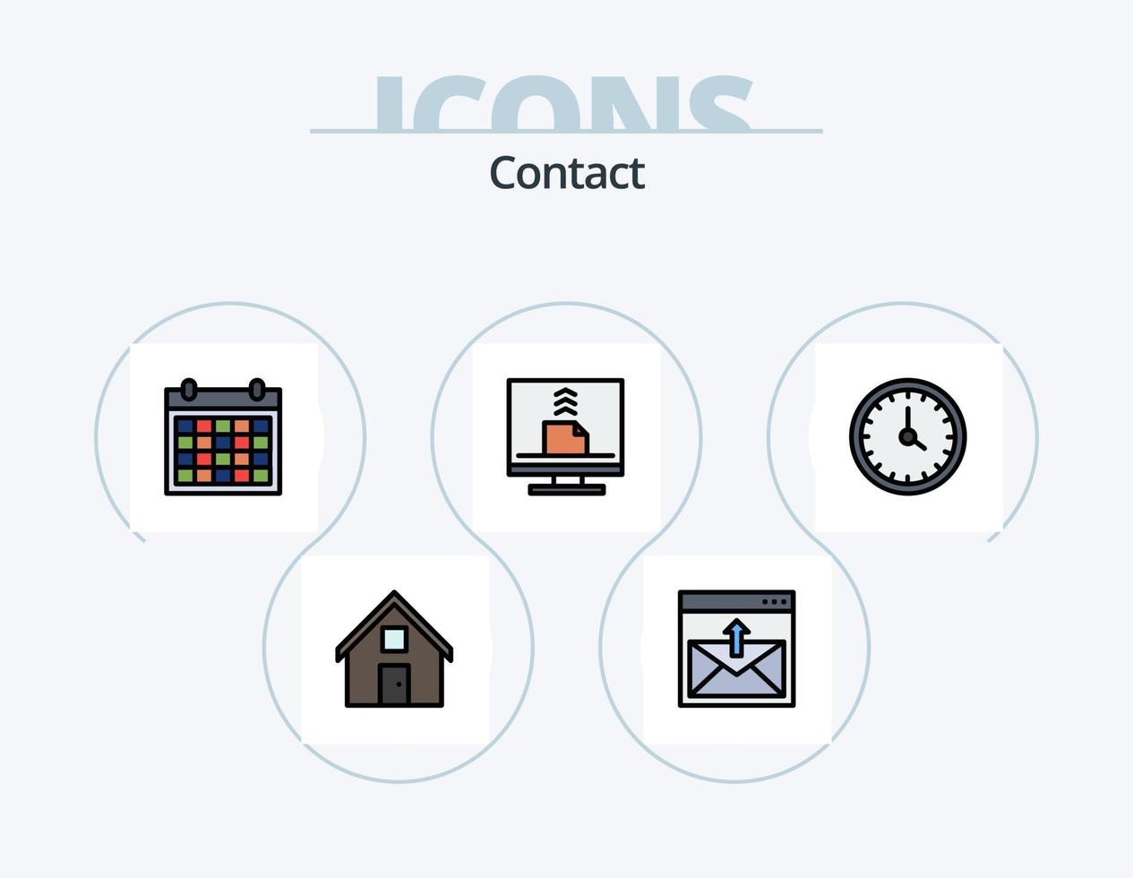 Kontakt linje fylld ikon packa 5 ikon design. Kontakt oss. kommunikation. Kontakt oss. webb sida. information vektor