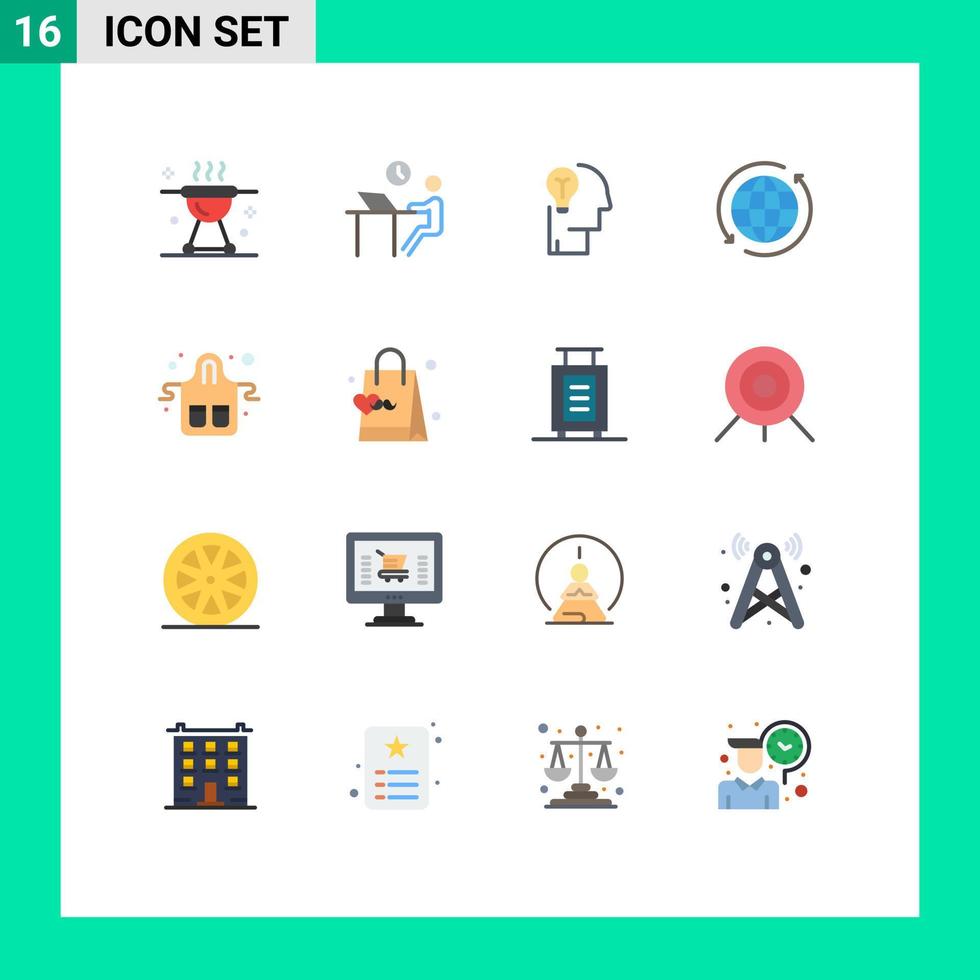 Stock-Vektor-Icon-Pack mit 16 Zeilenzeichen und Symbolen für Internet-Global-Personenlösung, bearbeitbares Paket mit kreativen Vektordesign-Elementen vektor