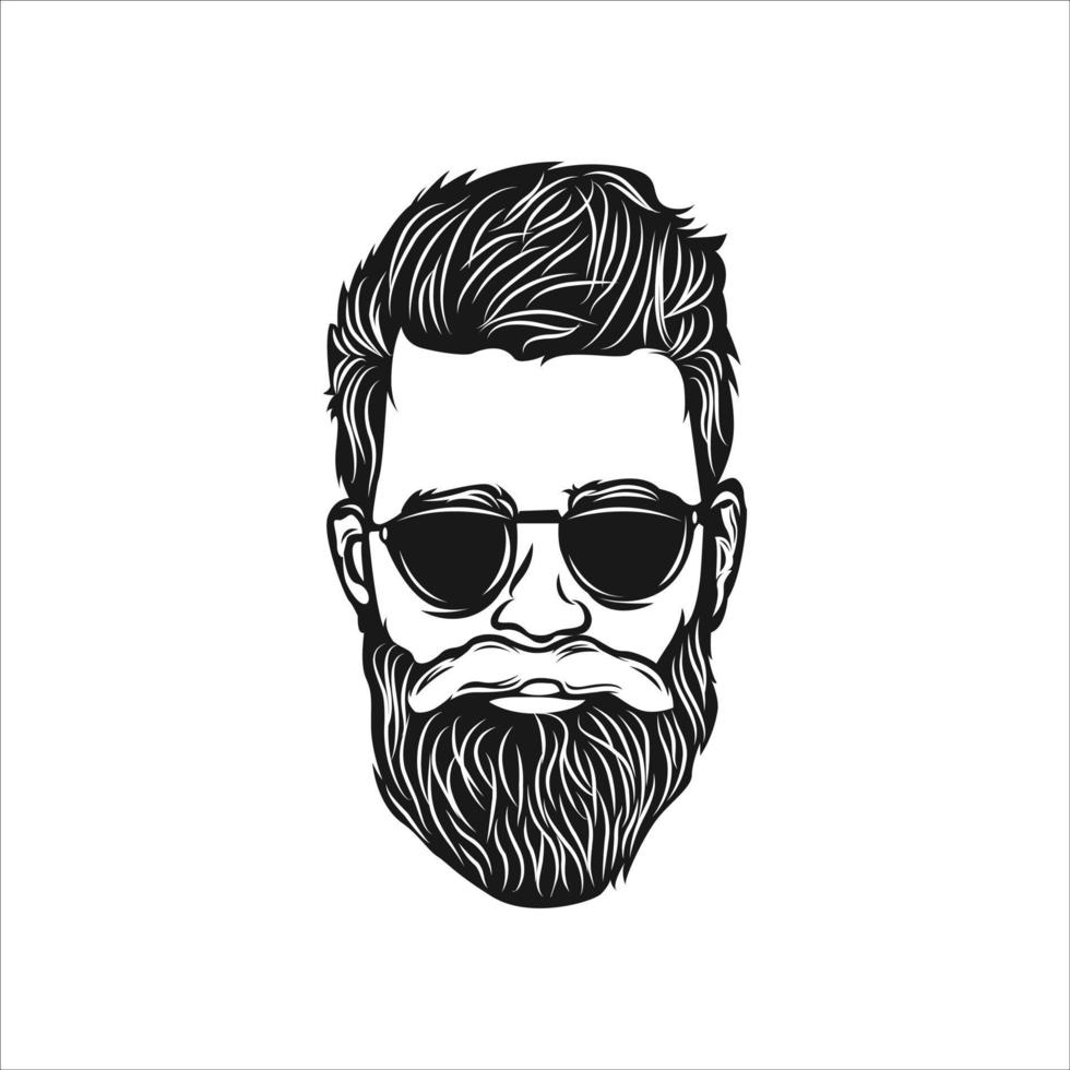 Hipster-Mann-Logo-Design. tolles Hipster-Mann-Logo. ein Mann mit Kreisbart-Logo. vektor