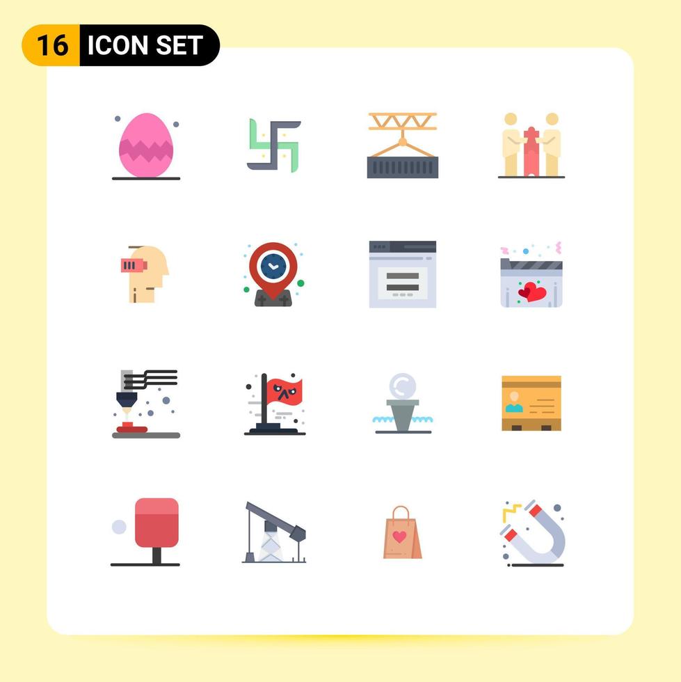 modern uppsättning av 16 platt färger pictograph av partnerskap samarbete frakt företag frakt tjänster redigerbar packa av kreativ vektor design element