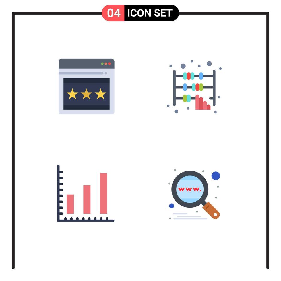 4 kreativ ikoner modern tecken och symboler av seo statistik kulram kontor motor redigerbar vektor design element