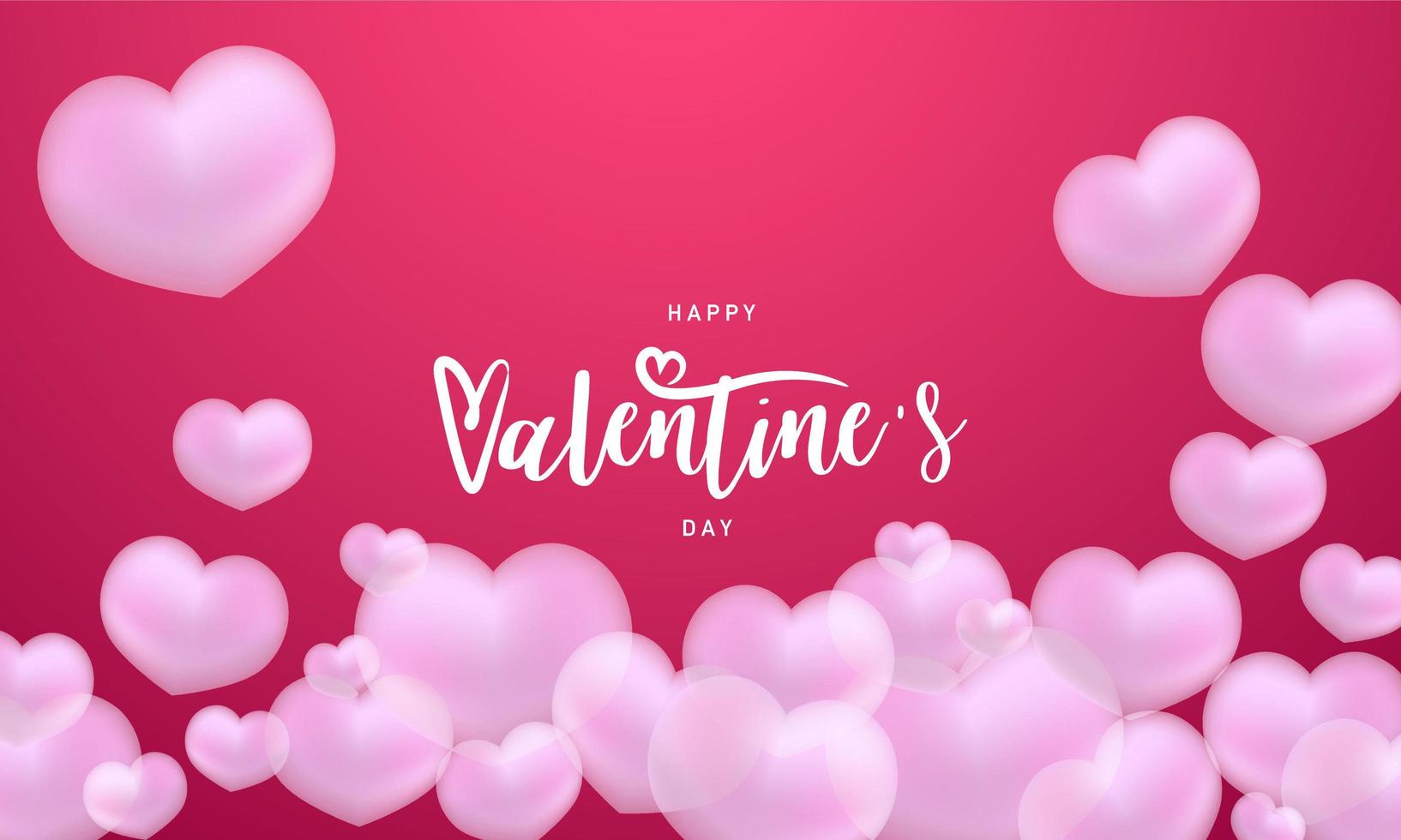 glückliche Valentinstag rosa Herzen Hintergrundfeier vektor