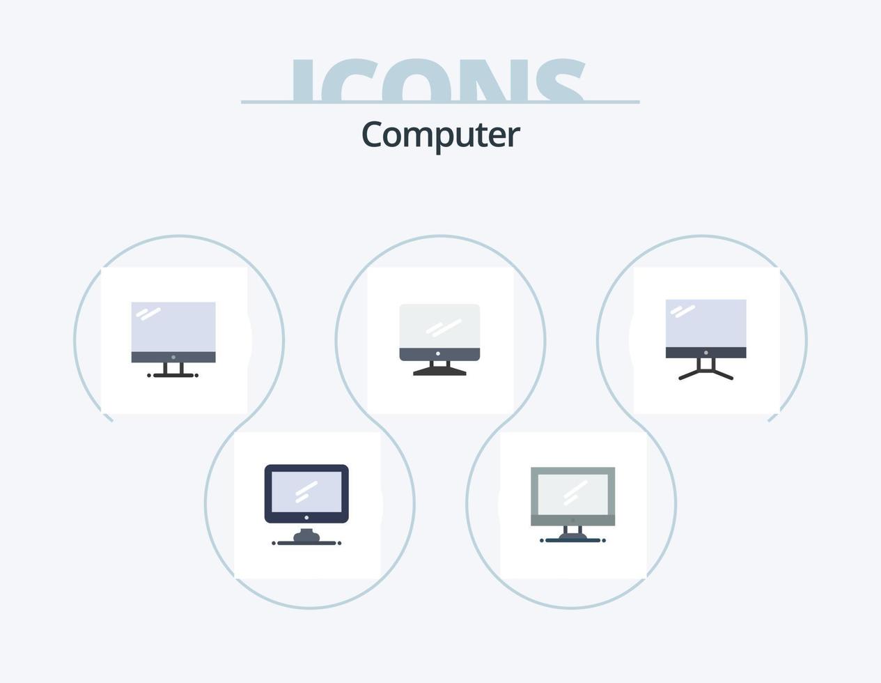 Computer-Flat-Icon-Pack 5-Icon-Design. . vektor