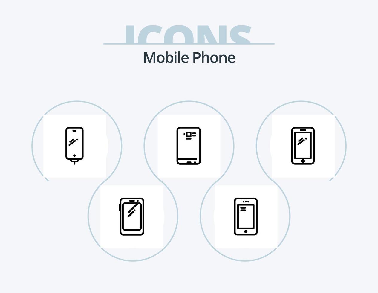 Handy-Line-Icon-Pack 5 Icon-Design. Handy, Mobiltelefon. Telefon. Huawei. Iphone. Handy, Mobiltelefon vektor