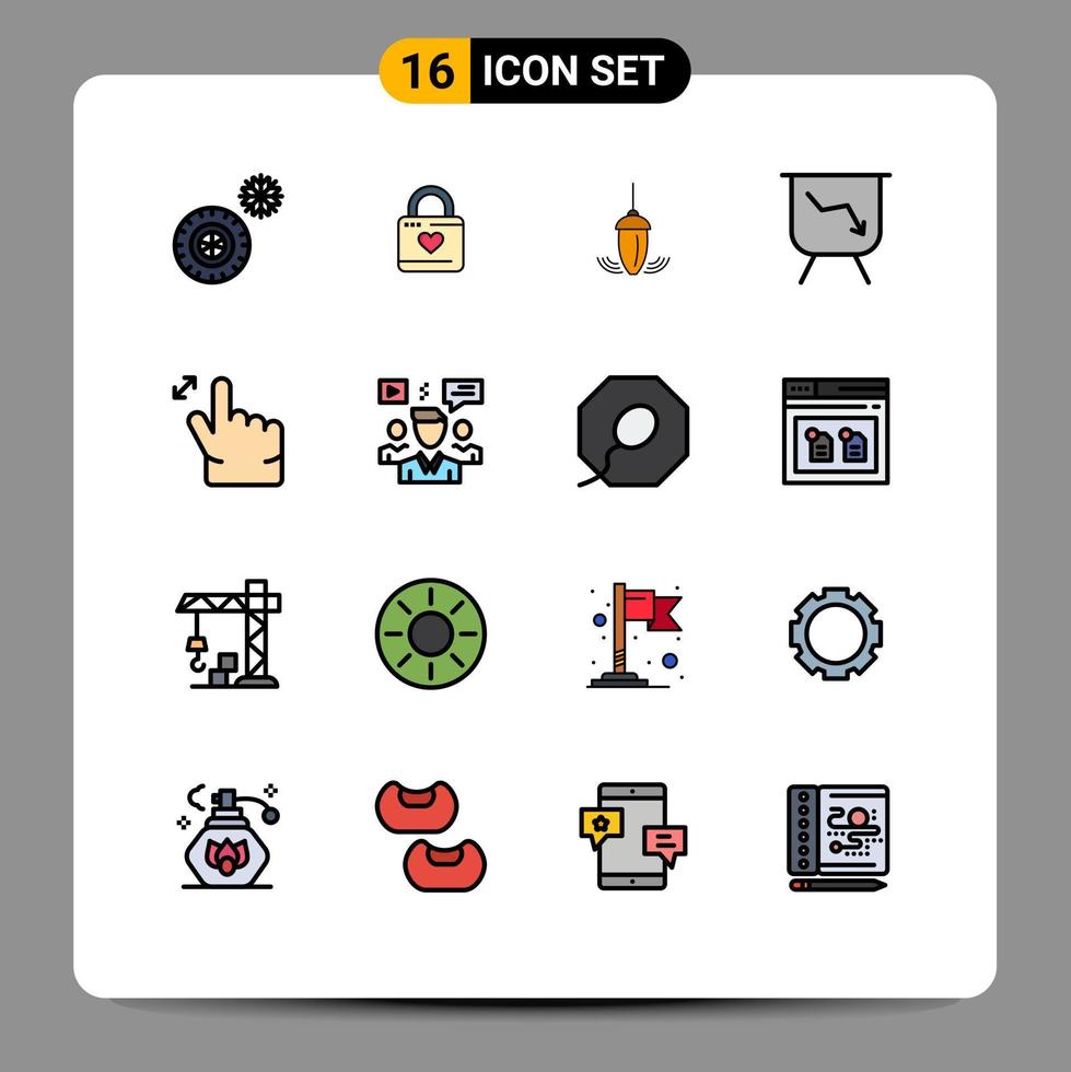 16 kreativ ikoner modern tecken och symboler av hand prestanda sänke finansiera lod redigerbar kreativ vektor design element