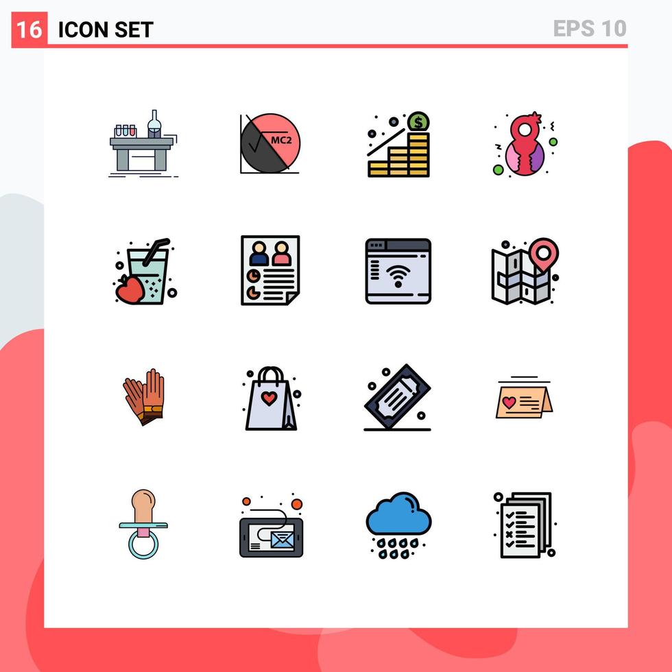 modern uppsättning av 16 platt Färg fylld rader pictograph av äpple genre utbildning kvinna pengar redigerbar kreativ vektor design element