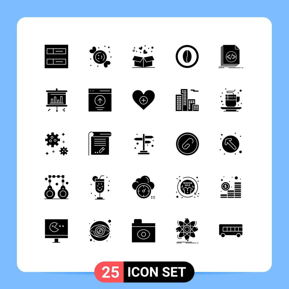 stock vektor ikon packa av 25 linje tecken och symboler för koda mat kärlek dryck kaffe redigerbar vektor design element