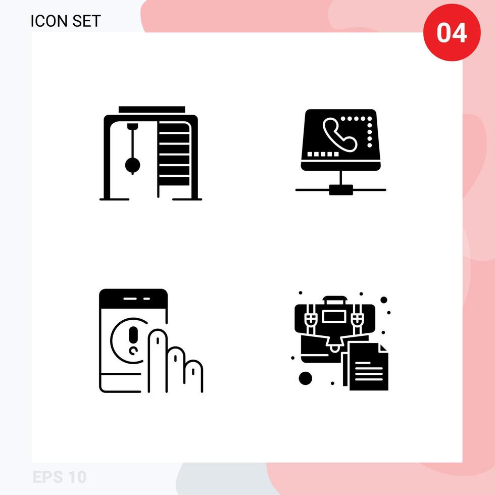 piktogram uppsättning av 4 enkel fast glyfer av atletisk klick spel hjälp Kontakt redigerbar vektor design element
