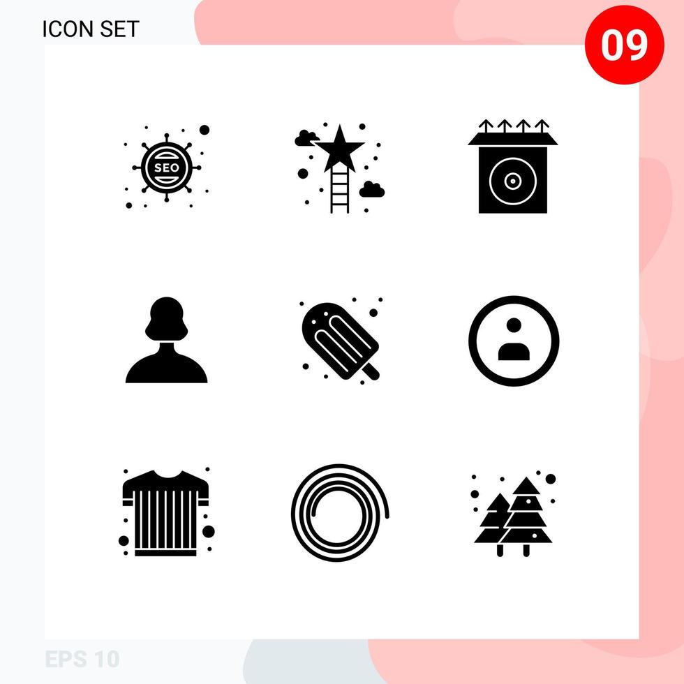 stock vektor ikon packa av 9 linje tecken och symboler för Semester användare Framgång person avatar redigerbar vektor design element