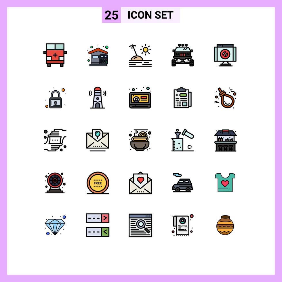 uppsättning av 25 modern ui ikoner symboler tecken för smuts cykel kostnader bil resa redigerbar vektor design element