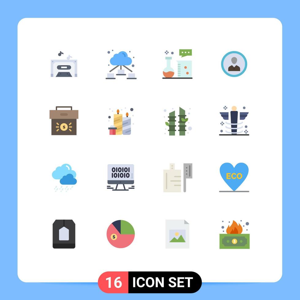 modern uppsättning av 16 platt färger pictograph av användare person kemi laboratorium människor mänsklig redigerbar packa av kreativ vektor design element