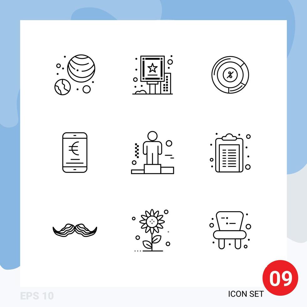 9 kreativ ikoner modern tecken och symboler av konkurrenskraftig handla andel uppkopplad betalning redigerbar vektor design element