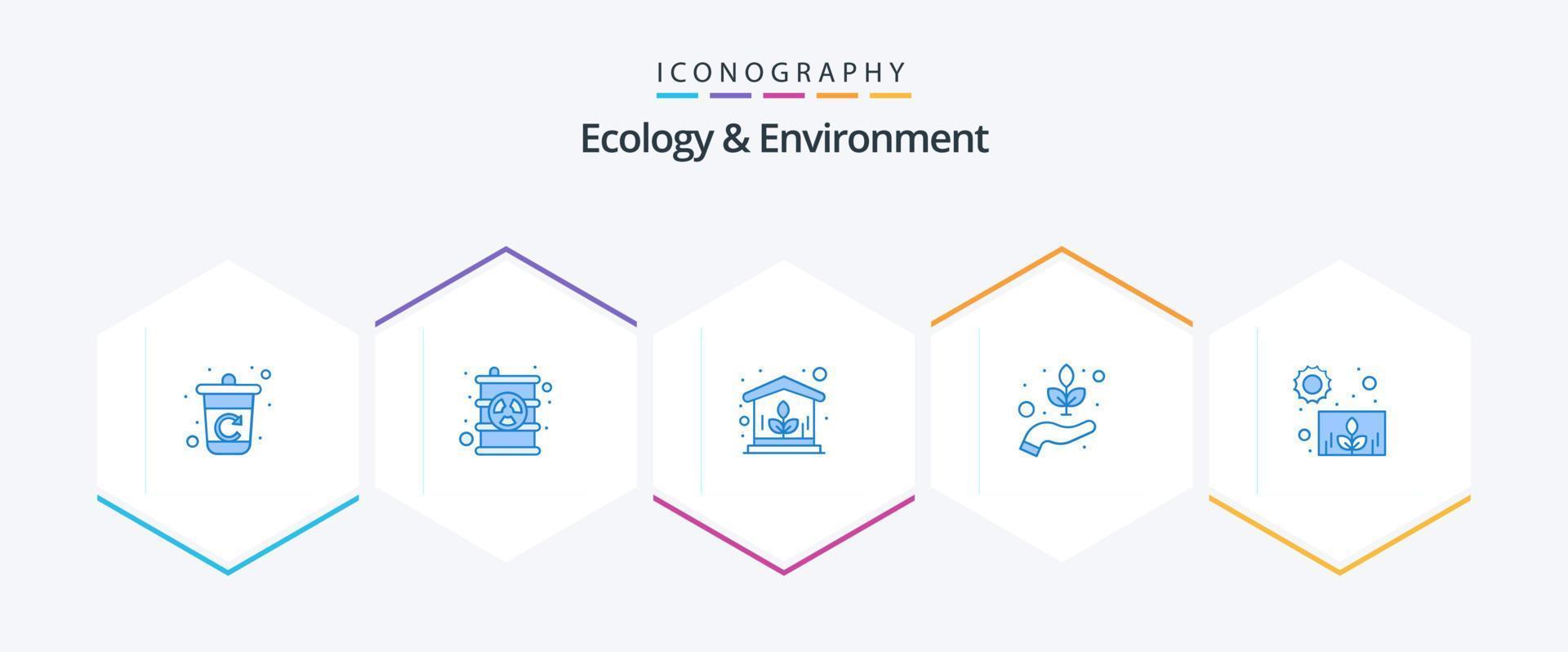 ekologi och miljö 25 blå ikon packa Inklusive tillväxt. ört. grön. väktare. miljö vektor