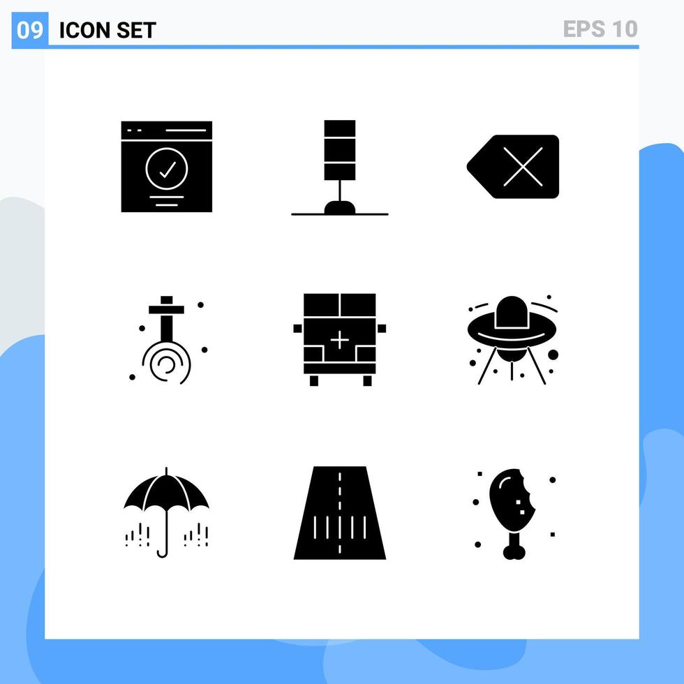 användare gränssnitt packa av 9 grundläggande fast glyfer av översikt ambulans backsteg påsk kristen redigerbar vektor design element