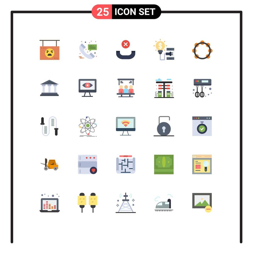 25 universell platt Färg tecken symboler av instrument teknologi meddelande smartphone kreativ redigerbar vektor design element