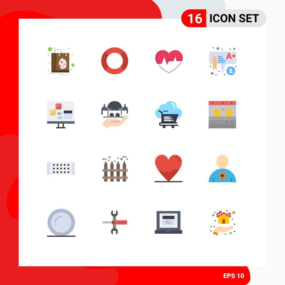 16 kreative Symbole moderne Zeichen und Symbole der Vorschulkinder ux Education Puls editierbares Paket kreativer Vektordesign-Elemente vektor