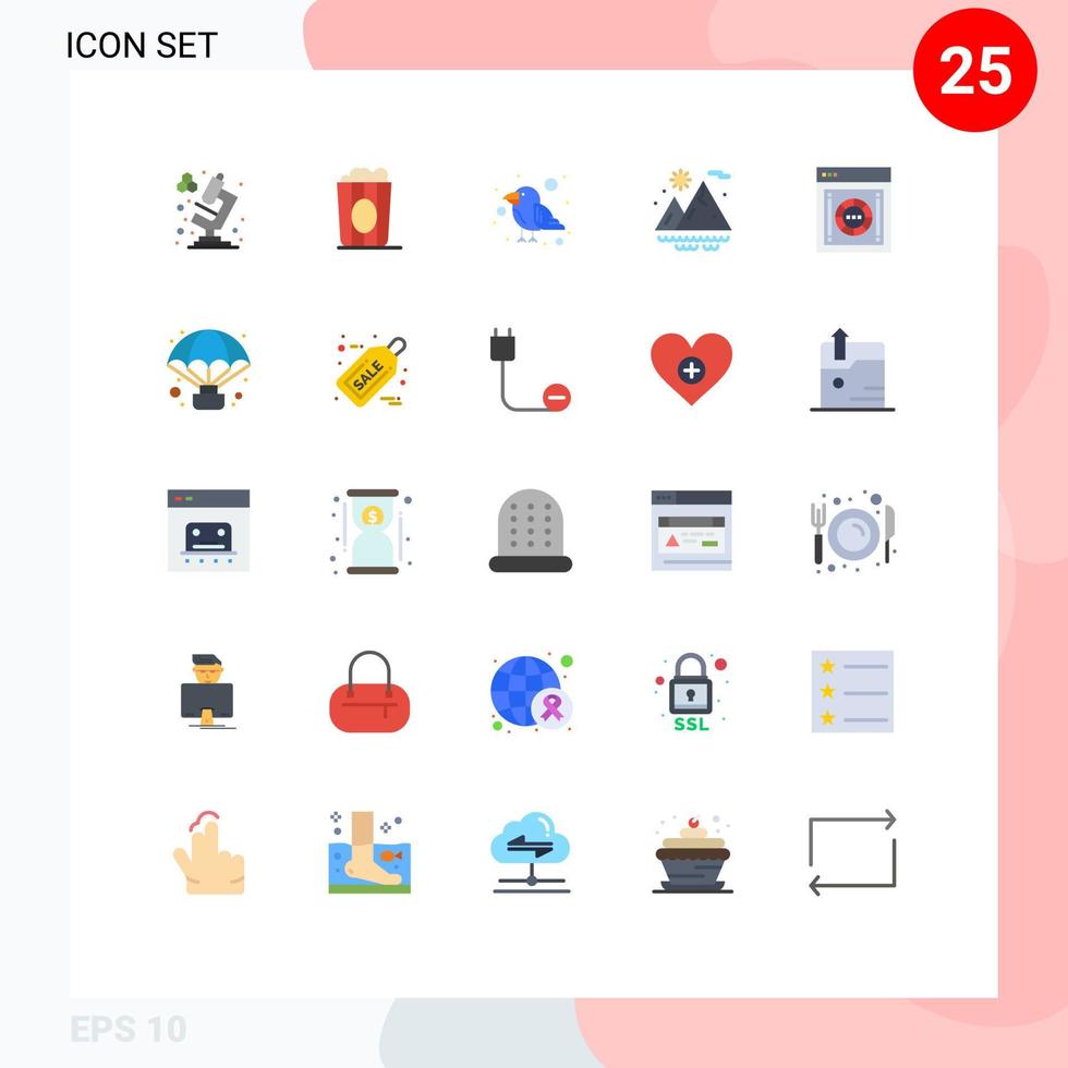uppsättning av 25 modern ui ikoner symboler tecken för säker låda internet papegoja kryptering sommar redigerbar vektor design element