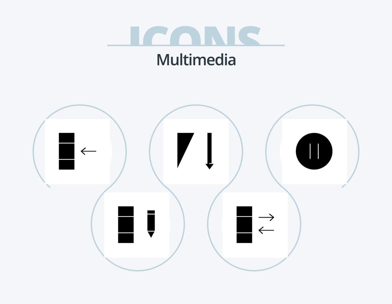 Multimedia-Glyphen-Icon-Pack 5-Icon-Design. . stoppen. importieren. Pause. Kontrolle vektor