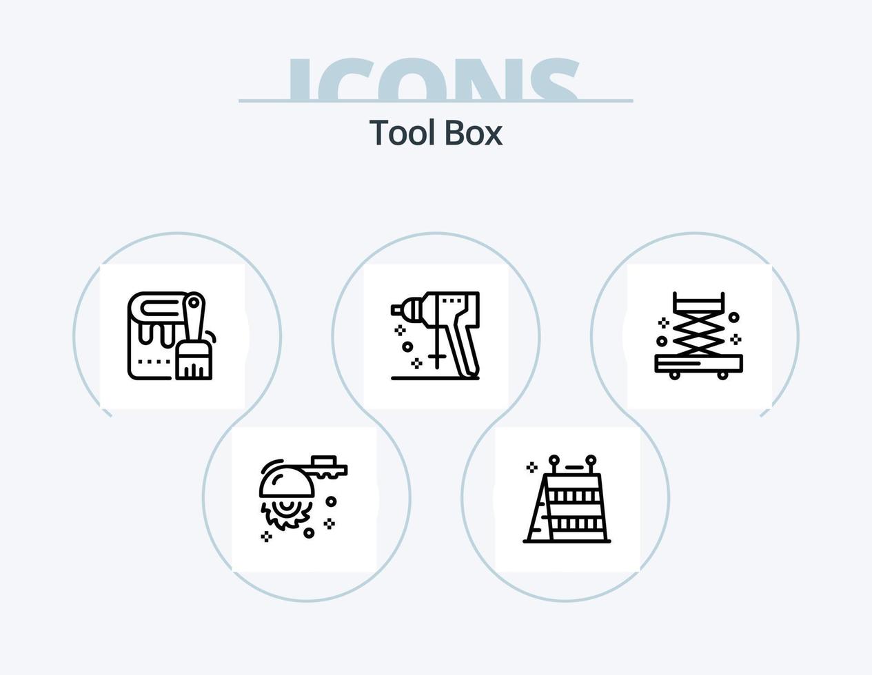 verktyg linje ikon packa 5 ikon design. verktyg. verktyg. barriär. vält. färga vektor