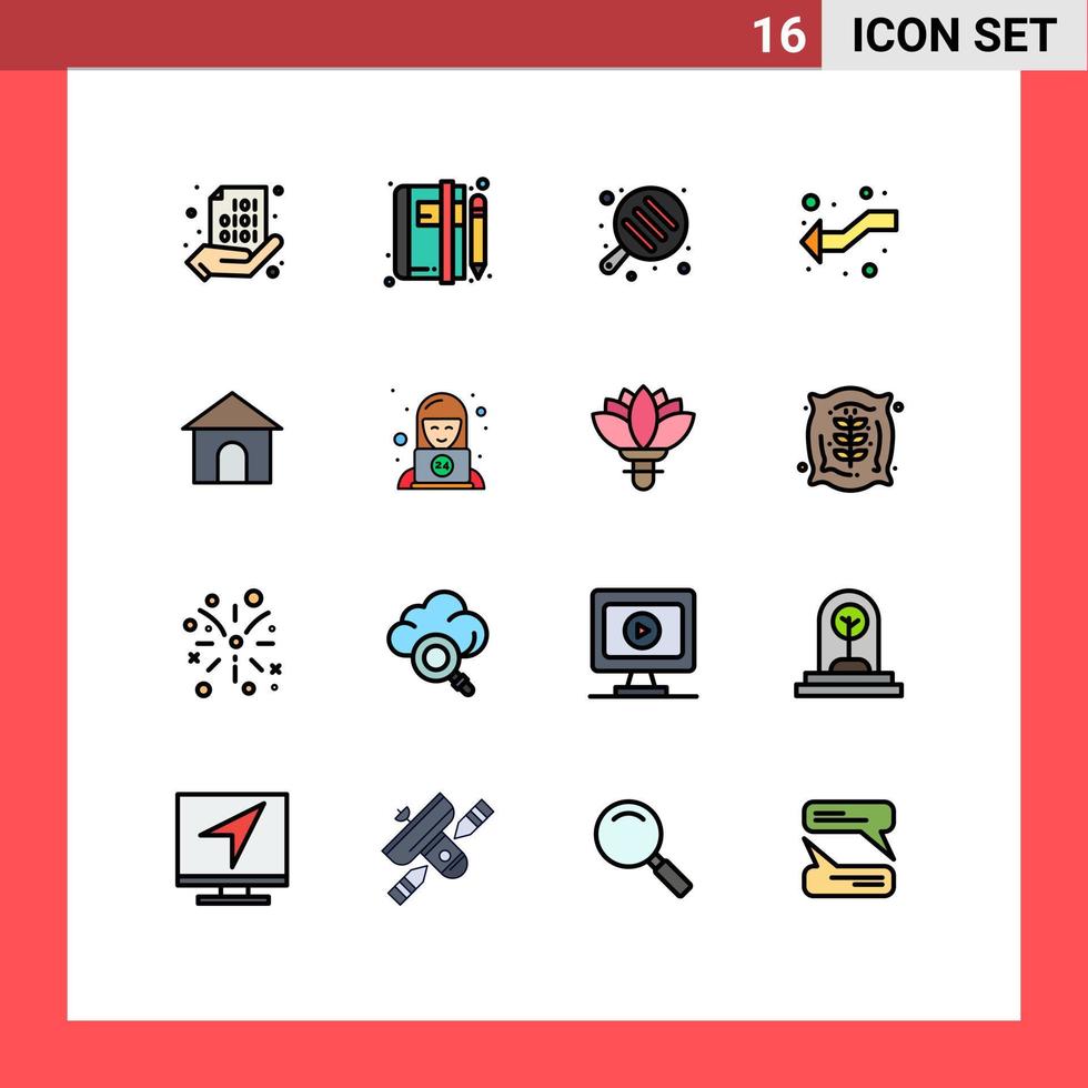 Aktienvektor-Icon-Pack mit 16 Linienzeichen und Symbolen für den Bau von Kreuzungs-Blogs überschneiden pan editierbare kreative Vektordesign-Elemente vektor