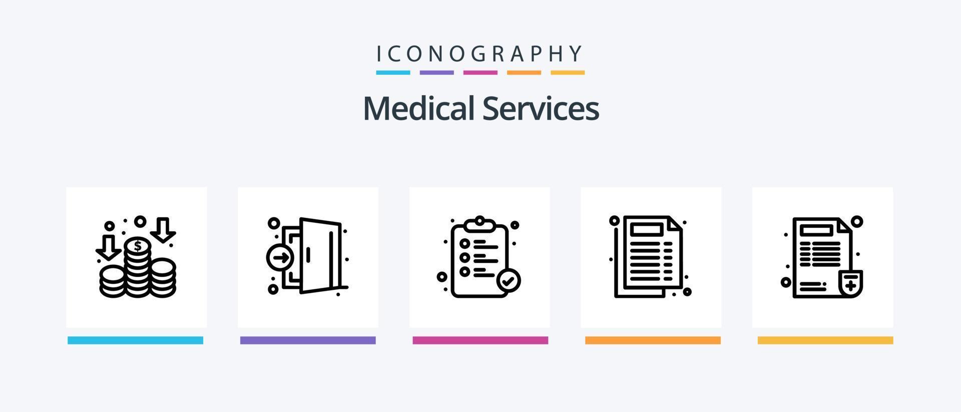 medicinsk tjänster linje 5 ikon packa Inklusive . Graf. medicinsk. Diagram. medicinsk. kreativ ikoner design vektor