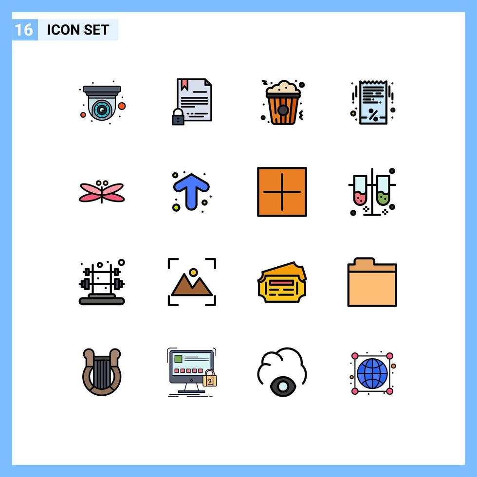 satz von 16 modernen ui symbolen symbole zeichen für drache rechnung internet schwarzer freitag lebensmittel editierbare kreative vektordesignelemente vektor