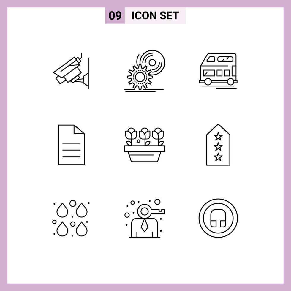 9 kreativ ikoner modern tecken och symboler av blomma användare dvd data fordon redigerbar vektor design element