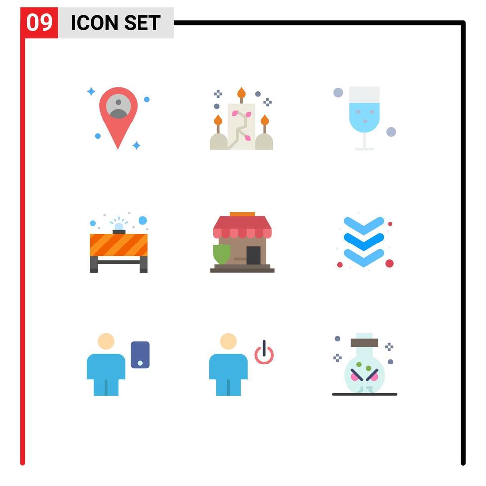 9 kreativ ikoner modern tecken och symboler av skydd röd ljus dryck sluta styrelse redigerbar vektor design element