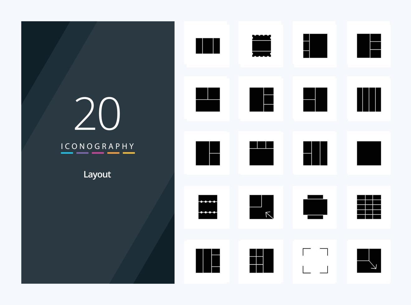 20-Layout-Glyphensymbol für die Präsentation vektor