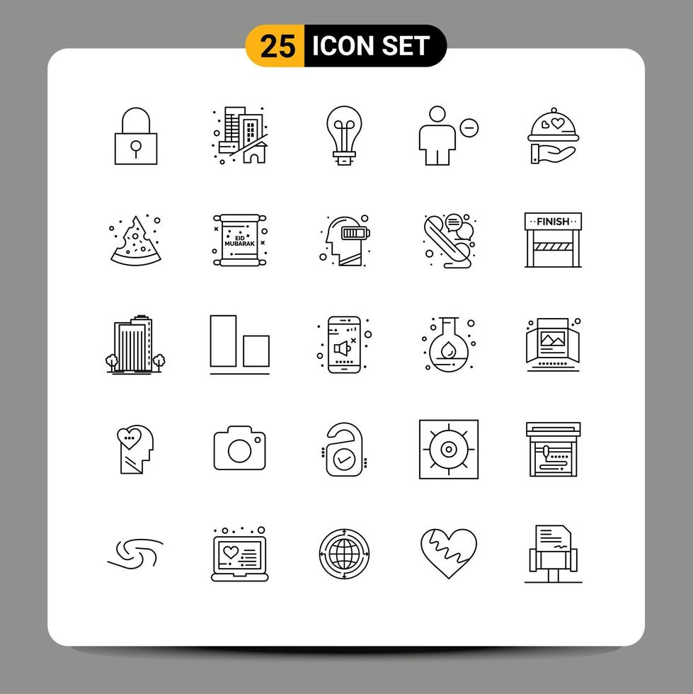 25 kreativ ikoner modern tecken och symboler av maträtt mänsklig Glödlampa radera avatar redigerbar vektor design element