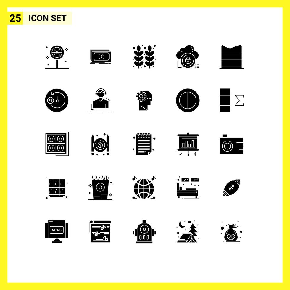 25 kreativ ikoner modern tecken och symboler av Kläder låsa mat säkra moln redigerbar vektor design element
