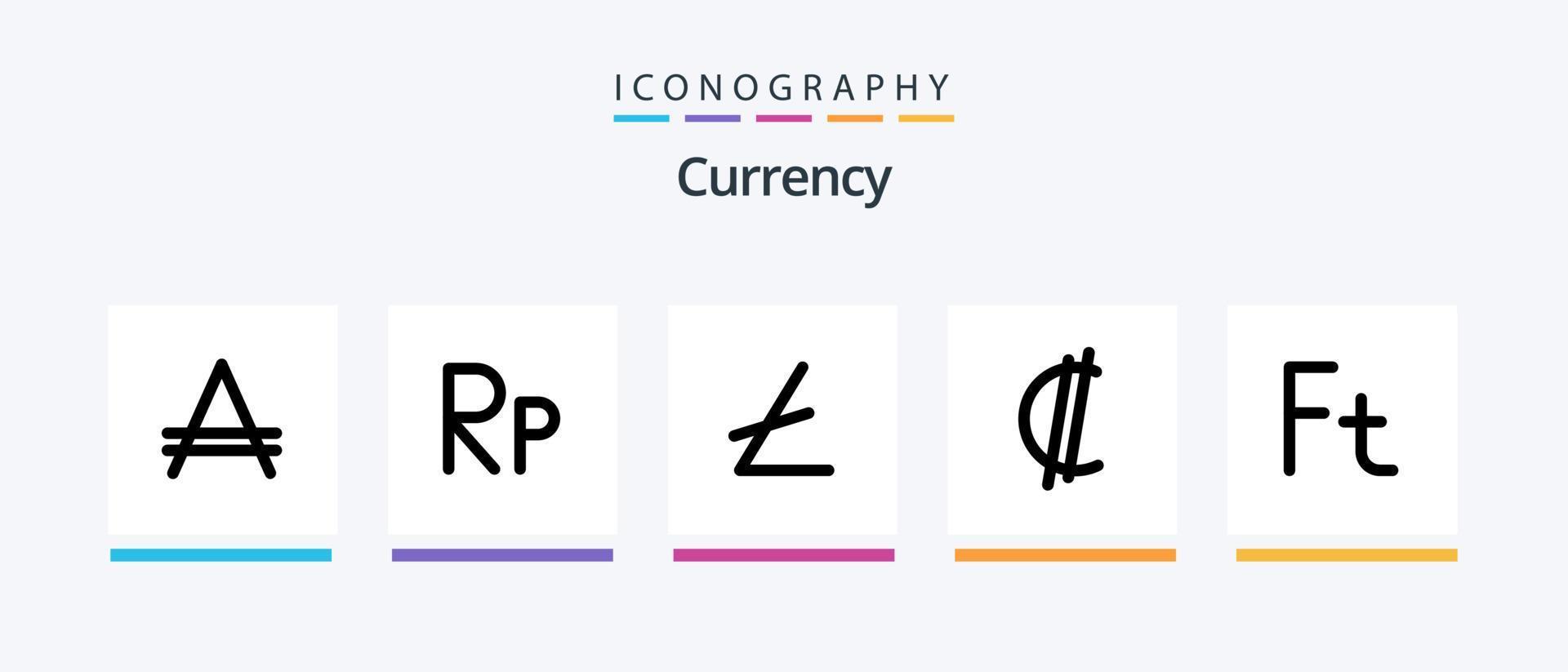 Währungslinie gefüllt 5 Icon Pack inklusive Roman . Georgien . Land. Argentinien. kreatives Symboldesign vektor