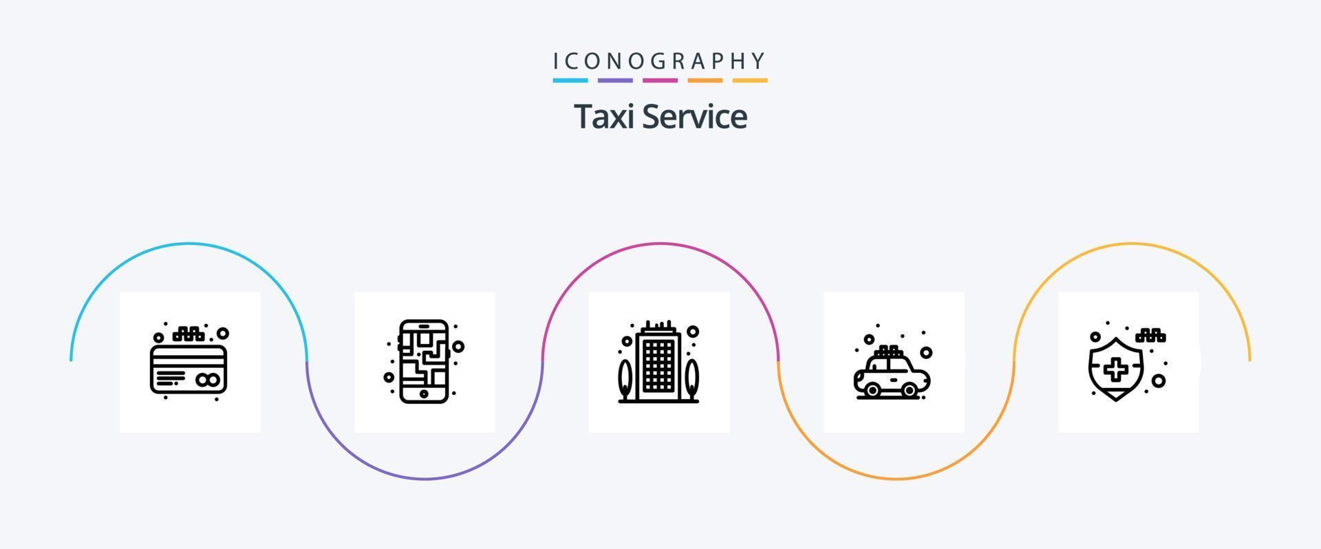 taxi service linje 5 ikon packa Inklusive försäkring. bil försäkring. företag. hyra. taxi vektor