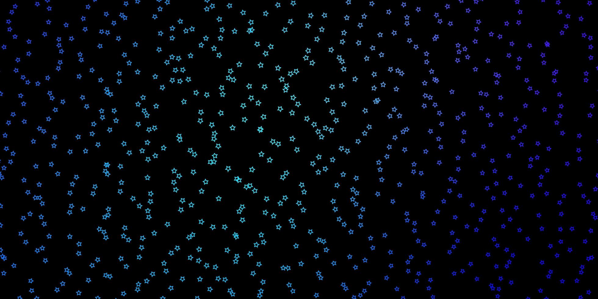 dunkelrosa, blauer Vektorhintergrund mit kleinen und großen Sternen. vektor