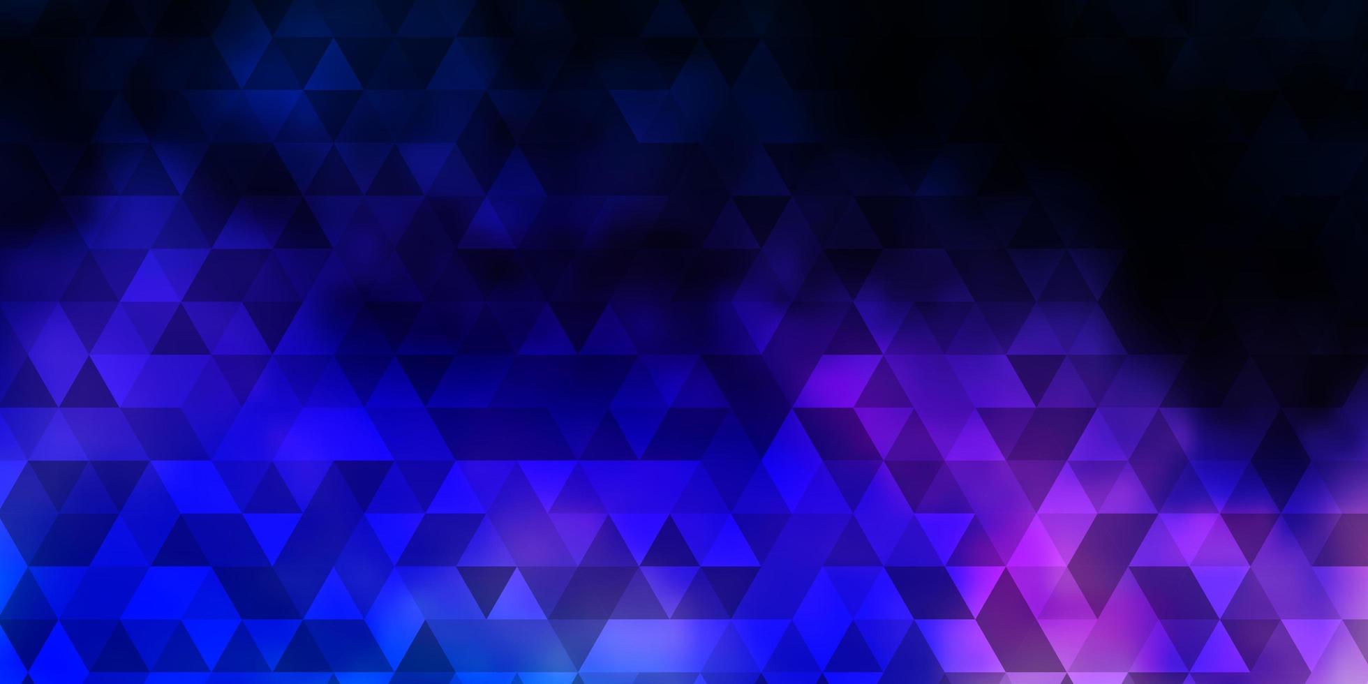dunkelrosa, blauer Vektorhintergrund mit Linien, Dreiecken. vektor