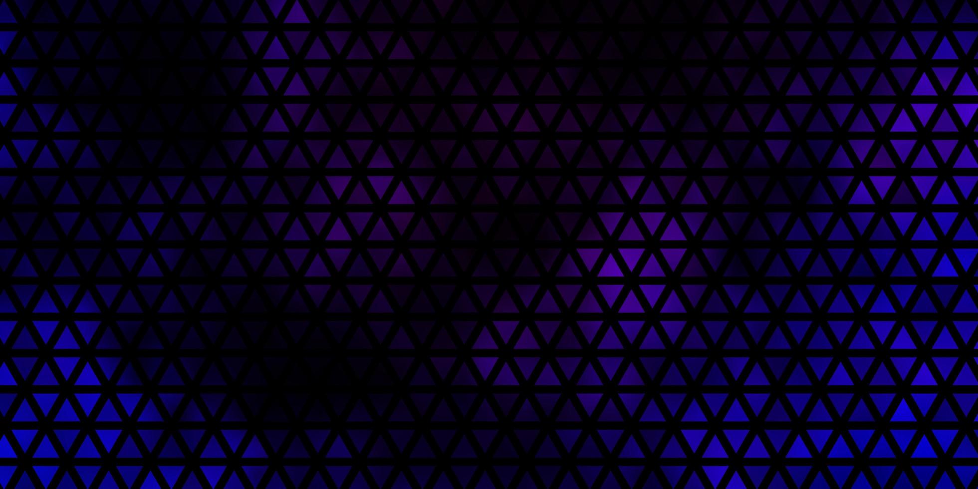 dunkelrosa, blauer Vektorhintergrund mit Linien, Dreiecken. vektor