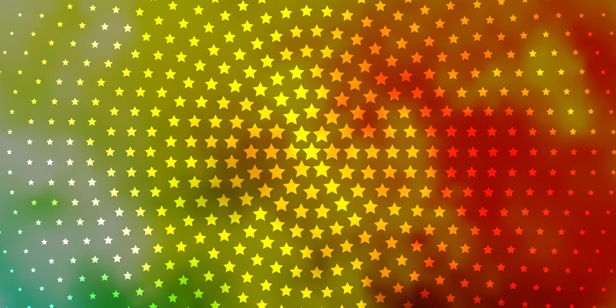 ljusgrön, gul vektorlayout med ljusa stjärnor. vektor