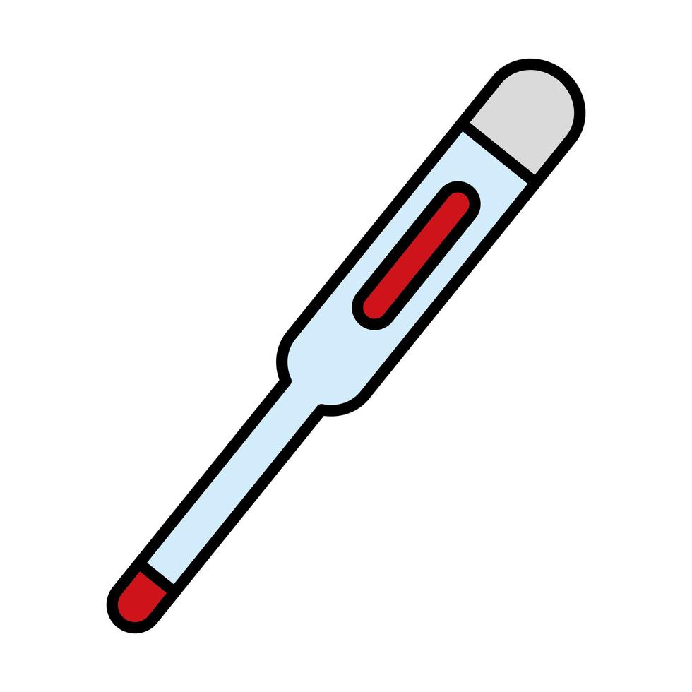 Thermometer messen Temperaturlinie und Füllstilsymbol vektor