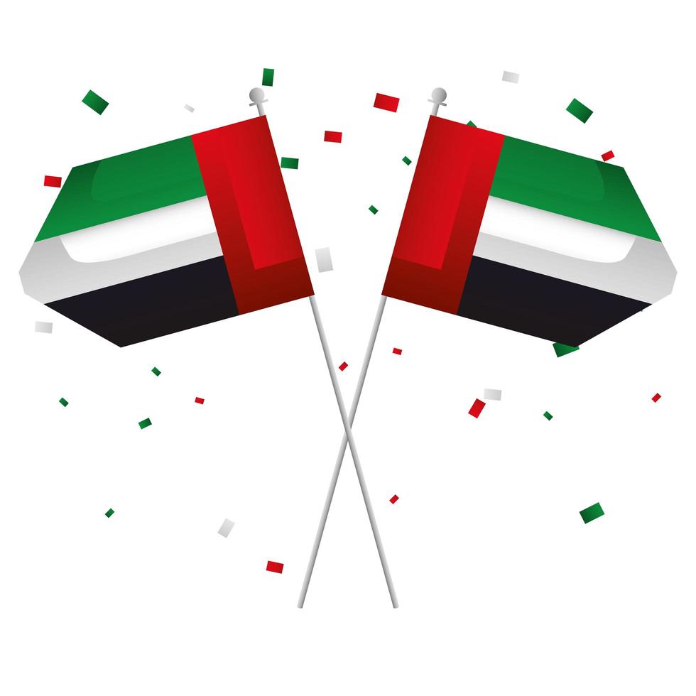 VAE Nationalfeiertag mit Flaggenvektorentwurf vektor