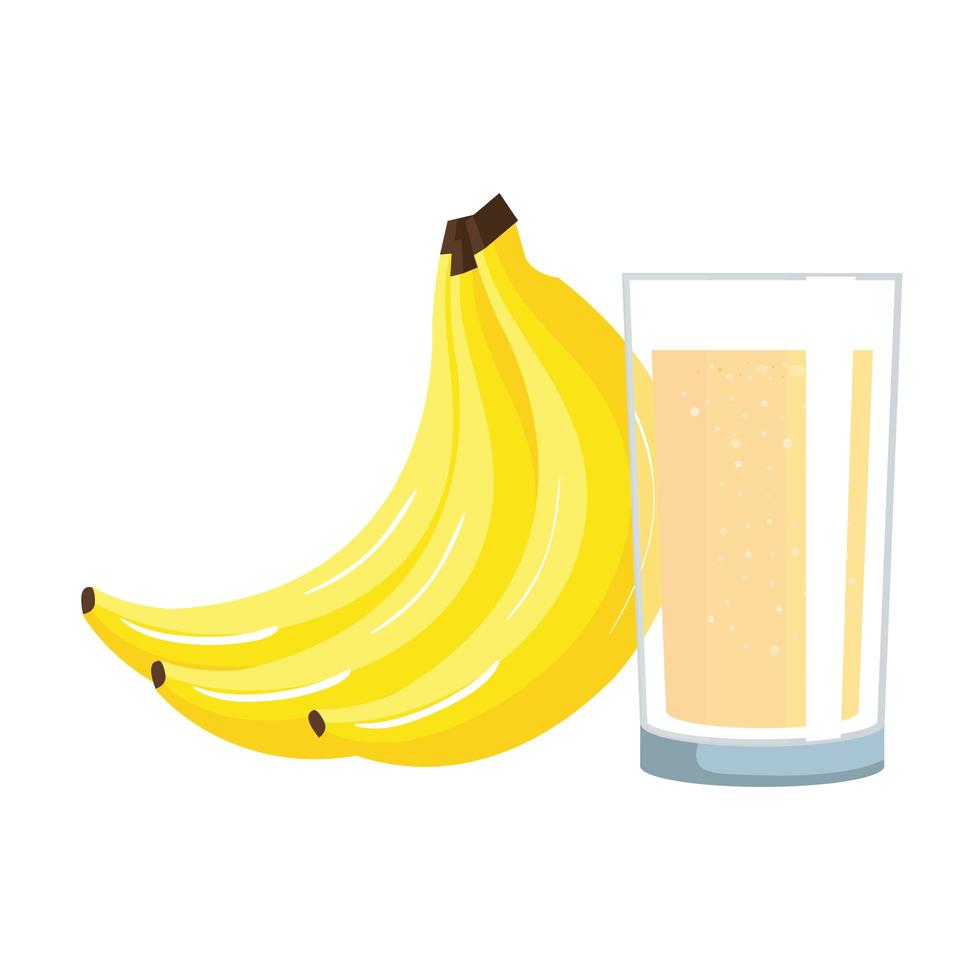 banan färsk frukt i glas hälsosam mat vektor